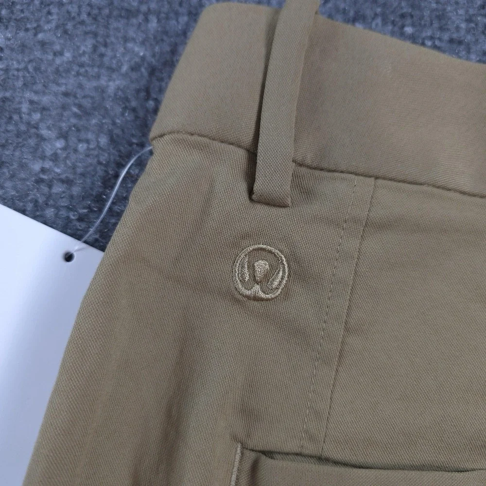 Lululemon Pants Womens 12 Beige Pleat-Front High-Rise Trouser Wide Leg Office
